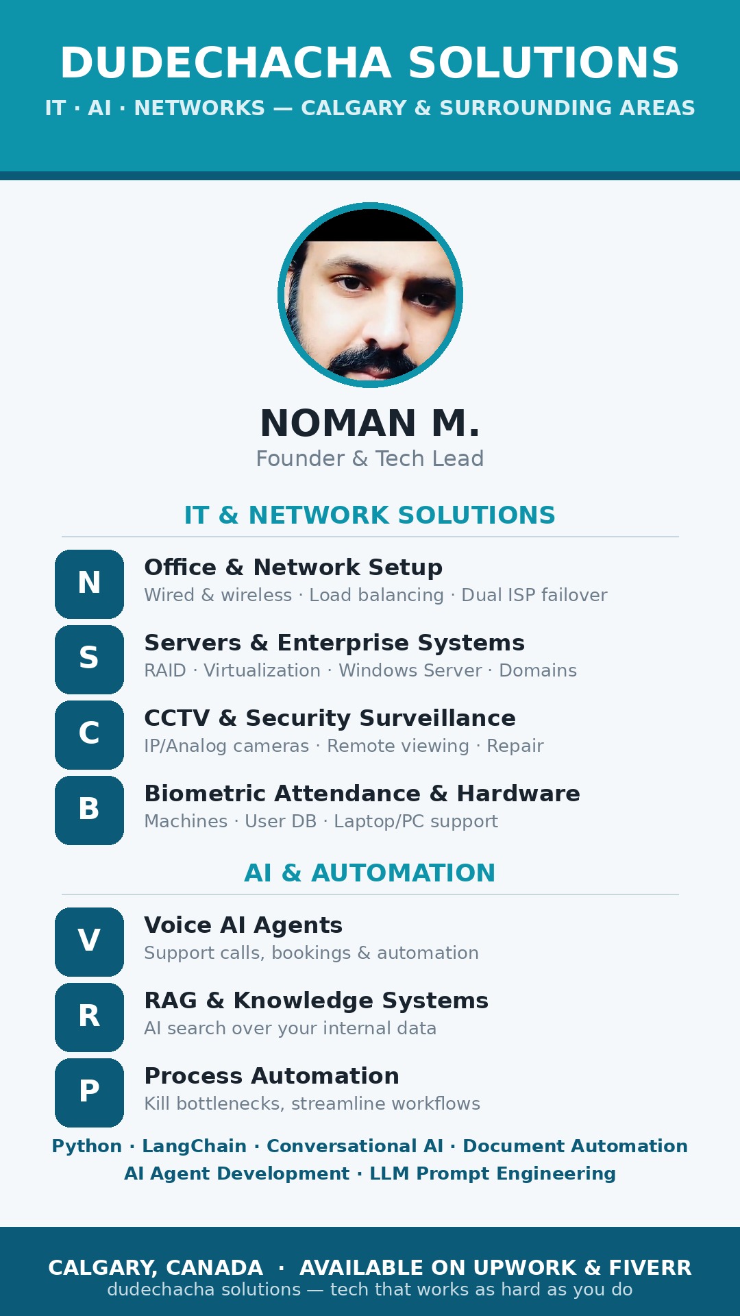 Dudechacha Solutions services poster